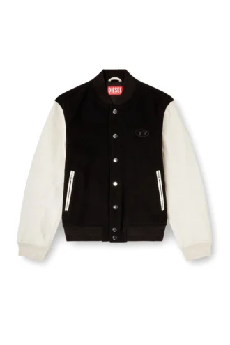 l-arry-wrd Bomber in misto lana e pelle