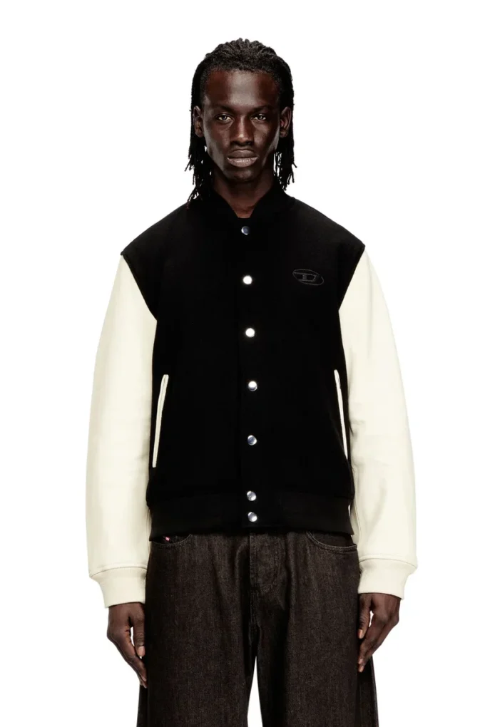 l-arry-wrd Bomber in misto lana e pelle l-arry-wrd Bomber in misto lana e pelle