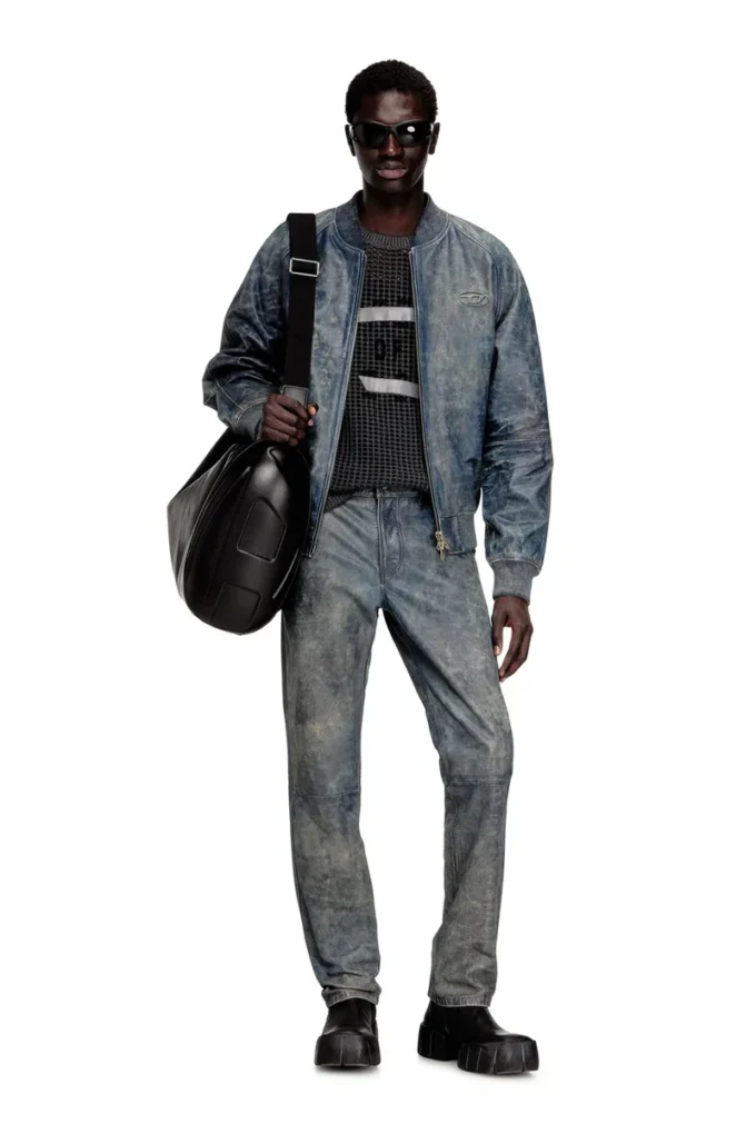 l-cobb Bomber in pelle trattata l-cobb Bomber in pelle trattata