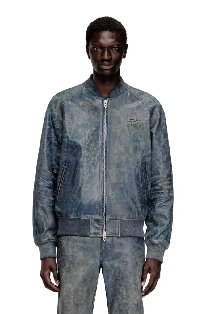 l-cobb Bomber in pelle trattata l-cobb Bomber in pelle trattata