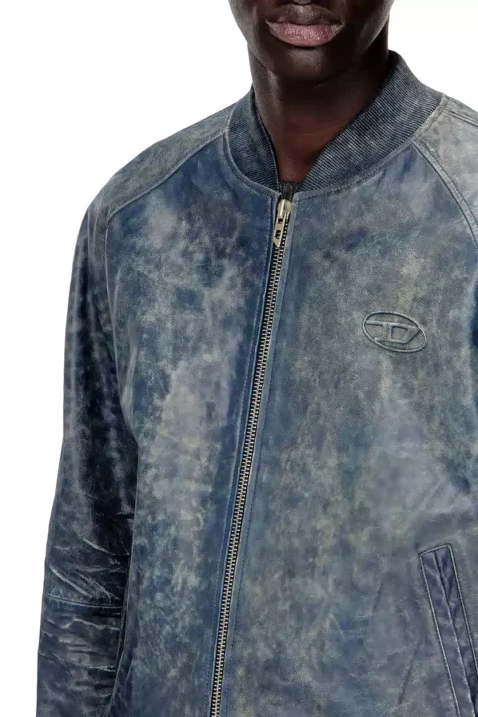l-cobb Bomber in pelle trattata l-cobb Bomber in pelle trattata