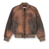 l-cobb-fem Giacca bomber in pelle invecchiata l-cobb-fem Giacca bomber in pelle invecchiata