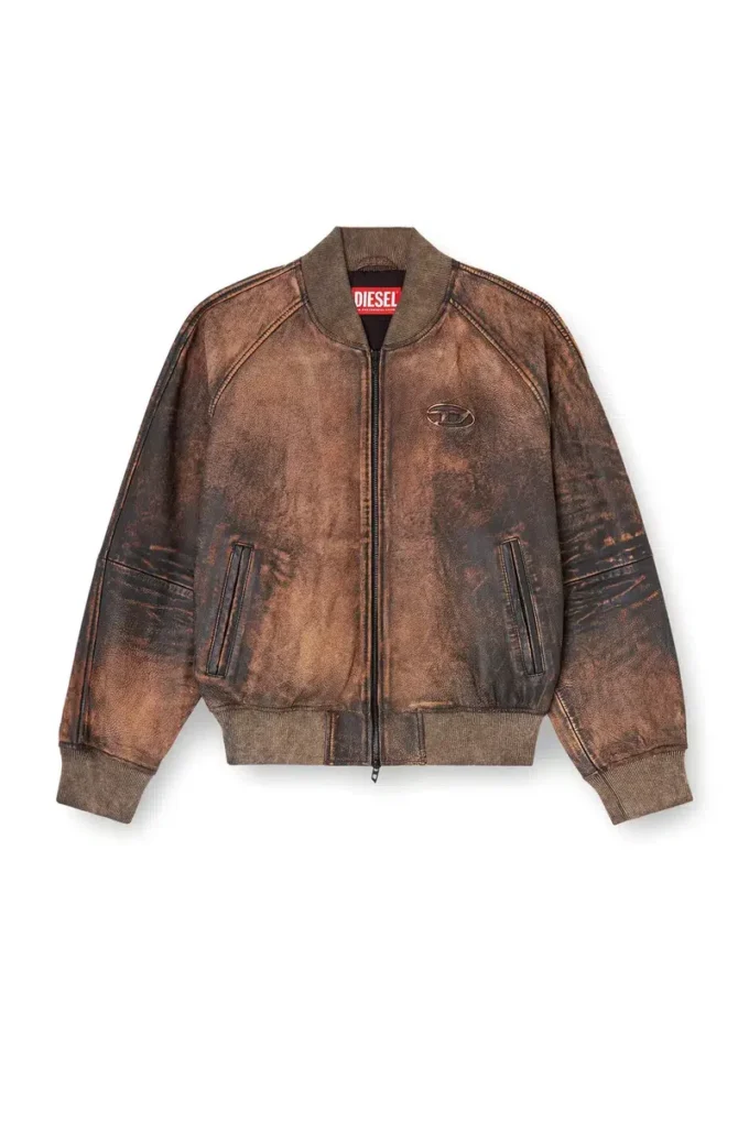 l-cobb-fem Giacca bomber in pelle invecchiata l-cobb-fem Giacca bomber in pelle invecchiata