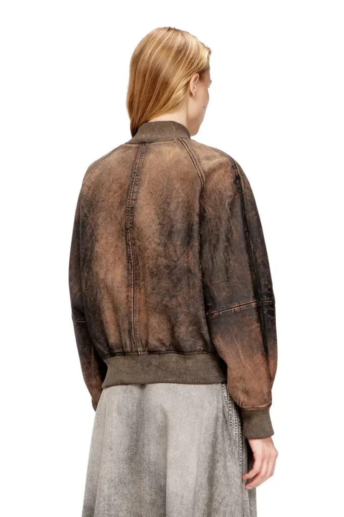 l-cobb-fem Giacca bomber in pelle invecchiata l-cobb-fem Giacca bomber in pelle invecchiata