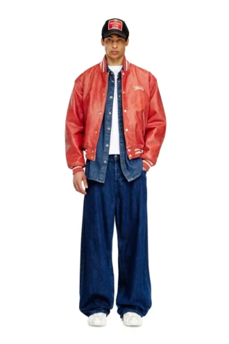 l-difordi-20th Bomber in pelle con logo Diesel