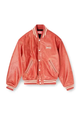 l-difordi-20th Bomber in pelle con logo Diesel