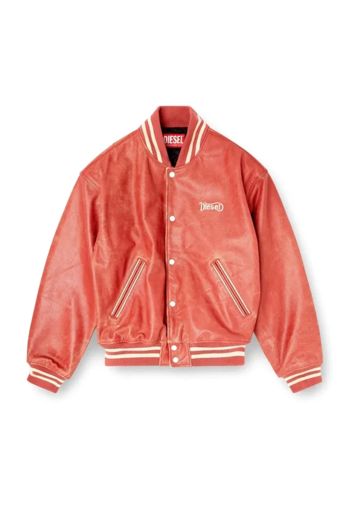 l-difordi-20th Bomber in pelle con logo Diesel l-difordi-20th Bomber in pelle con logo Diesel