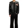 l-flying-20th Gilet in pelle con toppe ricamate