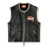 l-flying-20th Gilet in pelle con toppe ricamate