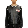 l-flying-20th Gilet in pelle con toppe ricamate