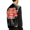 l-flying-20th Gilet in pelle con toppe ricamate