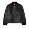 l-khat Bomber in pelle cerata