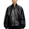 l-khat Bomber in pelle cerata