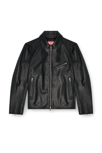l-korn-a Giacca in pelle con Oval D goffrato