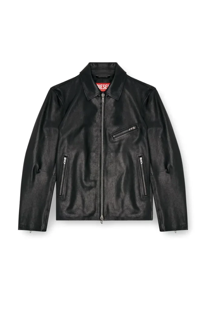 l-korn-a Giacca in pelle con Oval D goffrato l-korn-a Giacca in pelle con Oval D goffrato