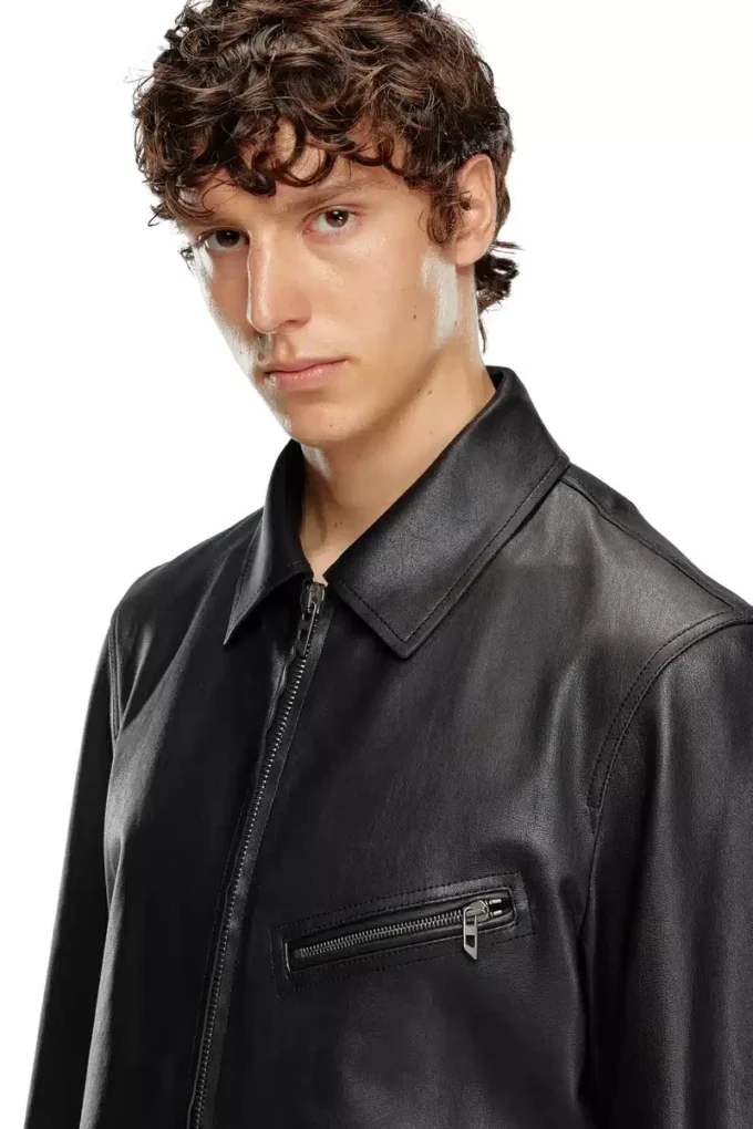 l-korn-a Giacca in pelle con Oval D goffrato l-korn-a Giacca in pelle con Oval D goffrato