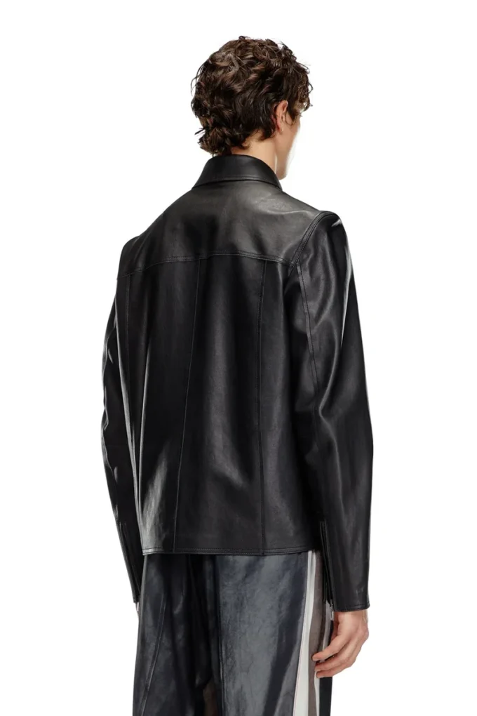 l-korn-a Giacca in pelle con Oval D goffrato l-korn-a Giacca in pelle con Oval D goffrato