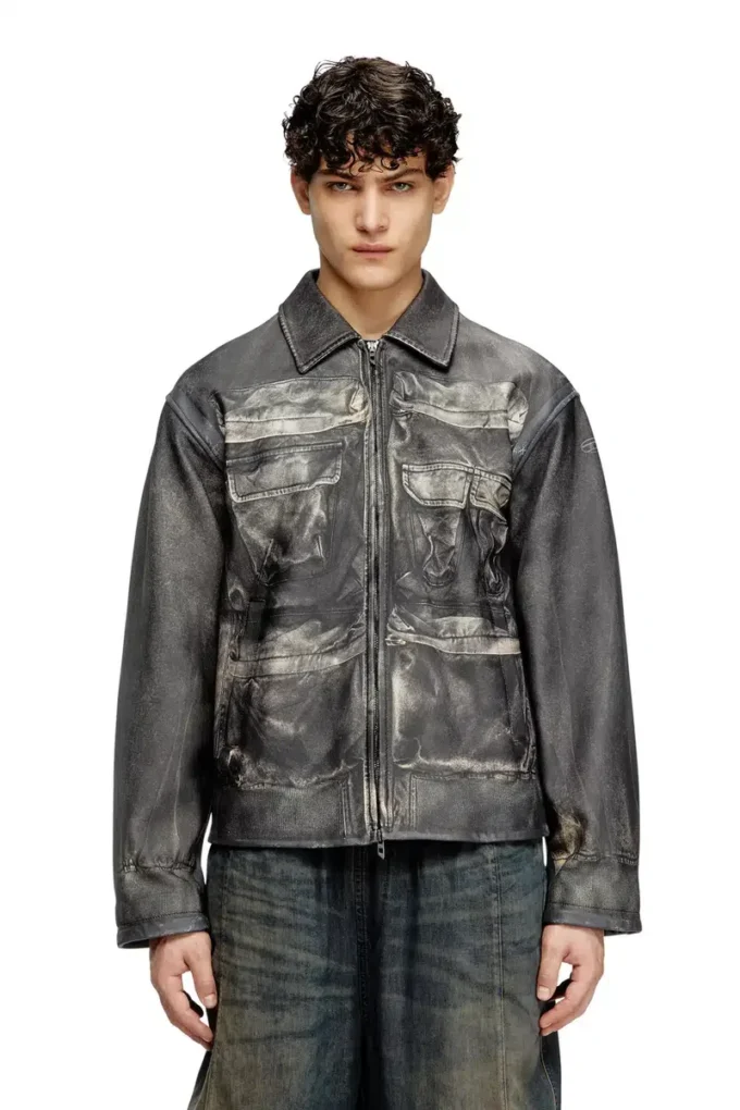 l-mayer Giacca in pelle con tasche trompe l’oeil l-mayer Giacca in pelle con tasche trompe l’oeil