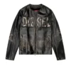 l-met Giacca in pelle effetto consumato con logo in metallo l-met Giacca in pelle effetto consumato con logo in metallo
