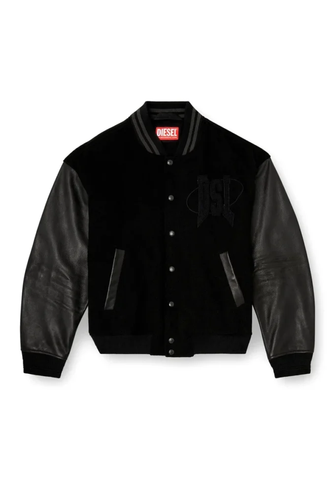 l-nyman Giacca bomber Varsity in cotone e pelle l-nyman Giacca bomber Varsity in cotone e pelle