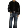 l-nyn Bomber in denim e pelle