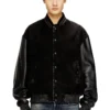 l-nyn Bomber in denim e pelle