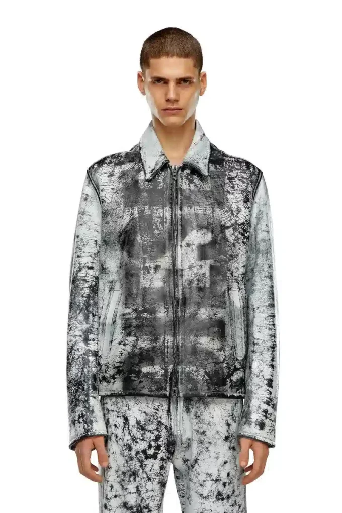 l-pylon-a Giacca blouson in pelle trattata l-pylon-a Giacca blouson in pelle trattata