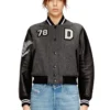l-real-cp Giacca college corta in lana e pelle l-real-cp Giacca college corta in lana e pelle