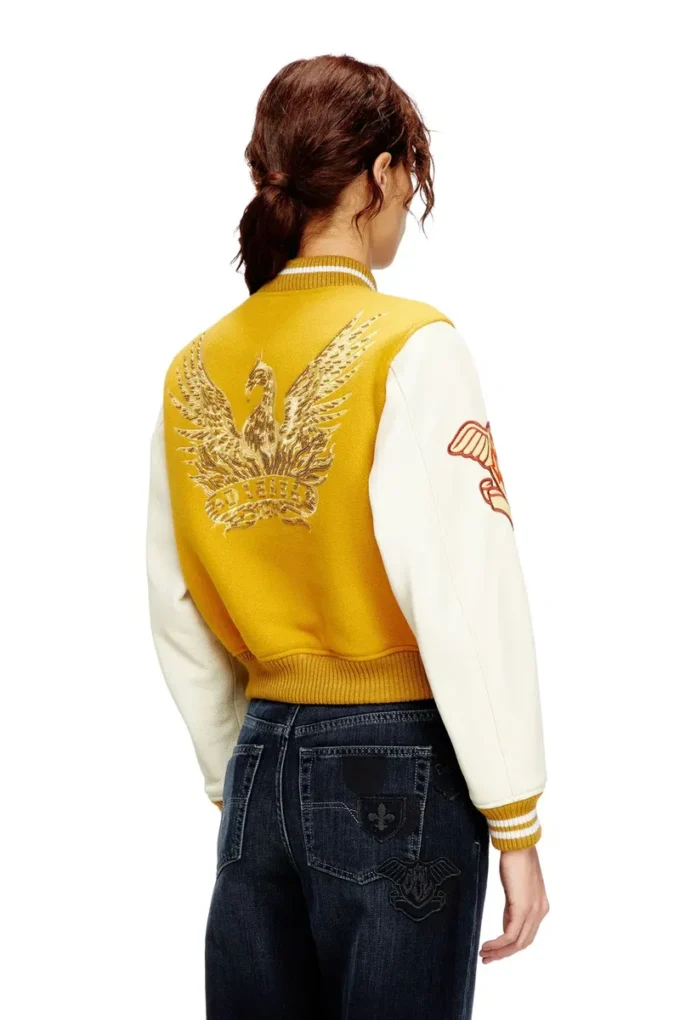 l-real-cp Giacca college corta in lana e pelle l-real-cp Giacca college corta in lana e pelle
