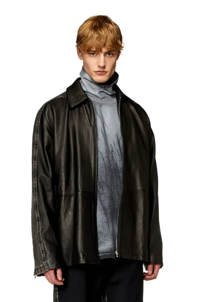 l-stoller Giacca ibrida in denim e pelle l-stoller Giacca ibrida in denim e pelle