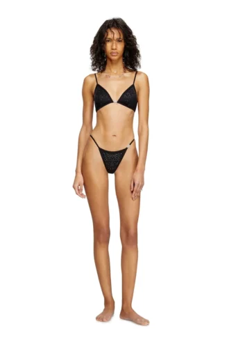 luna-dnm Reggiseno a triangolo in microfibra con cristalli