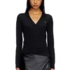 m-alima Cardigan in lana con logo ritagliato m-alima Cardigan in lana con logo ritagliato