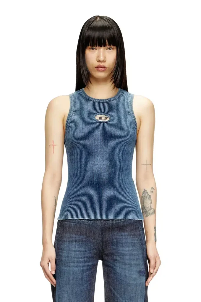 m-anchor-a-sl Canotta in maglia a costine con Oval D