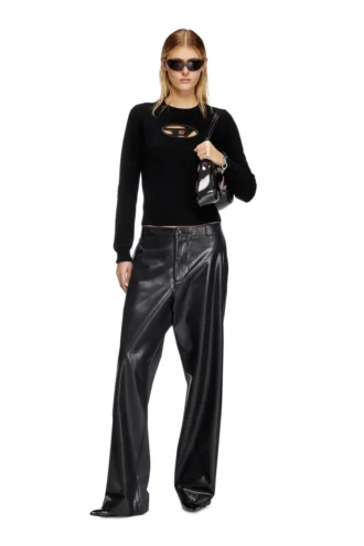 m-areesa-slim Maglione in misto cashmere con logo ritagliato