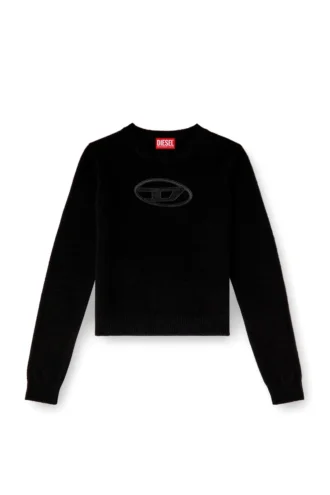 m-areesa-slim Maglione in misto cashmere con logo ritagliato