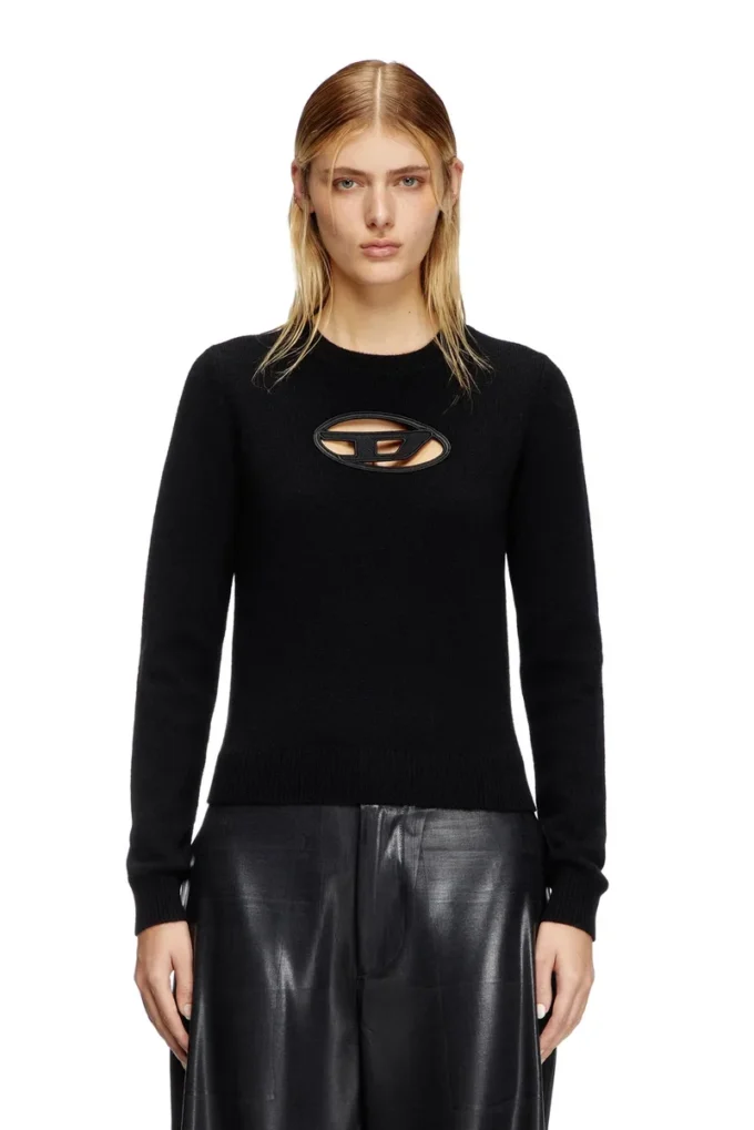 m-areesa-slim Maglione in misto cashmere con logo ritagliato m-areesa-slim Maglione in misto cashmere con logo ritagliato