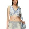 m-bletilla Top a reggiseno in maglia indaco destroyed m-bletilla Top a reggiseno in maglia indaco destroyed
