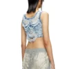 m-bletilla Top a reggiseno in maglia indaco destroyed m-bletilla Top a reggiseno in maglia indaco destroyed