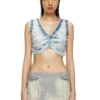 m-bletilla Top a reggiseno in maglia indaco destroyed m-bletilla Top a reggiseno in maglia indaco destroyed