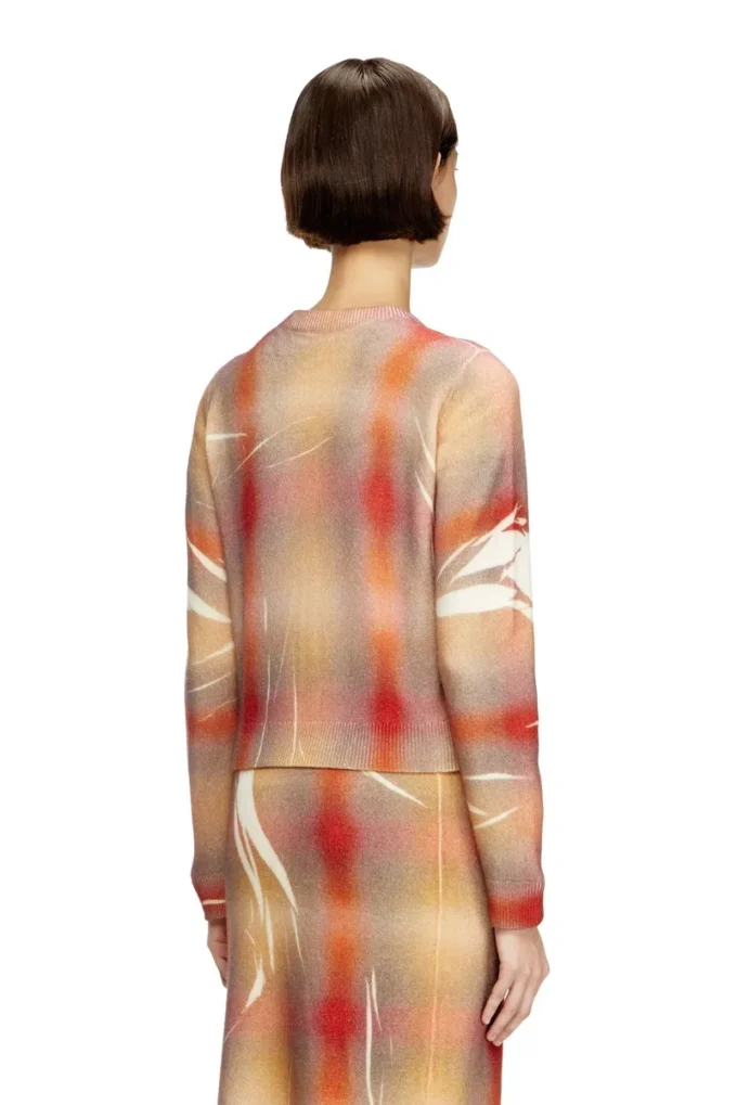 m-chloty Cardigan in lana con stampa a quadri distorti m-chloty Cardigan in lana con stampa a quadri distorti