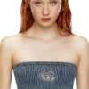 m-clarksvillex-c Top a fascia in maglia a costine con Oval D