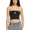 m-clarksvillex-c Top tubino in maglia con logo ritagliato