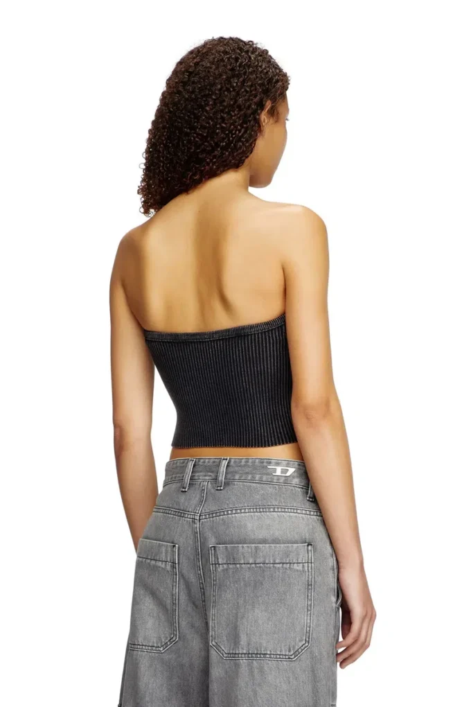 m-clarksvillex-c Top tubino in maglia con logo ritagliato