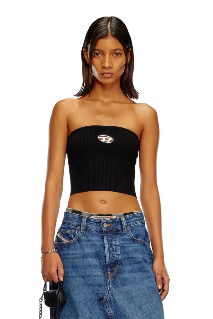m-clarksvillex Top a fascia con placca con logo