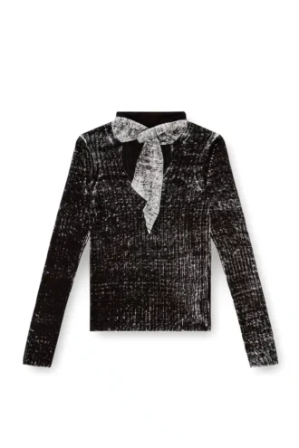 m-elan Maglione con scollo a goccia e laccio in lino