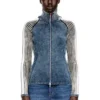 m-estrella Cardigan con zip e fasce sportive