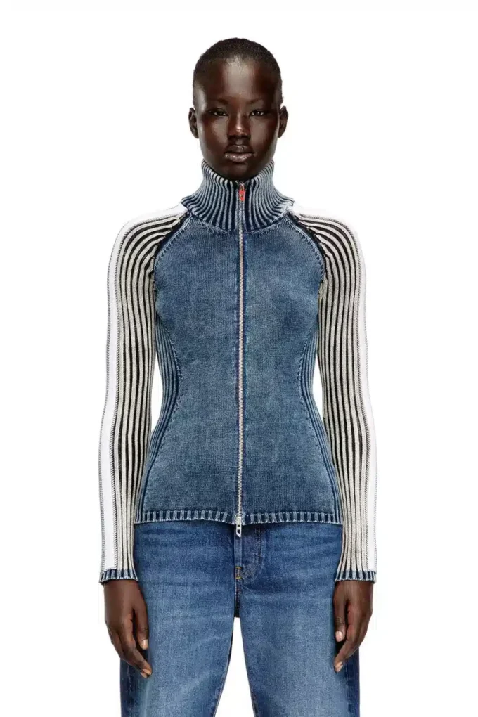 m-estrella Cardigan con zip e fasce sportive