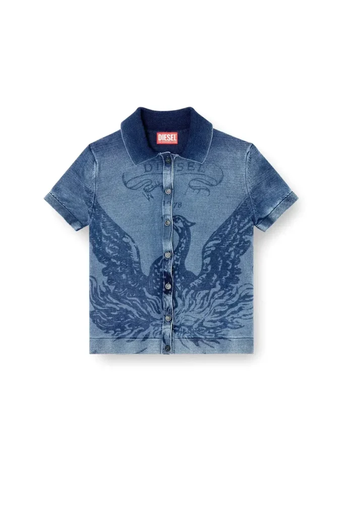 m-fenny Cardigan-camicia indaco con logo Phoenix m-fenny Cardigan-camicia indaco con logo Phoenix