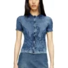 m-fenny Cardigan-camicia indaco con logo Phoenix m-fenny Cardigan-camicia indaco con logo Phoenix