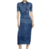 m-fenny-drs Abito midi polo in maglia effetto denim
